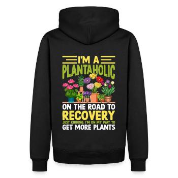 Je suis un plantaholic pour les amoureux des plantes Jardinier drôle - Sweat à capuche Premium bio Homme - noir - Dos - Nico (187cm)