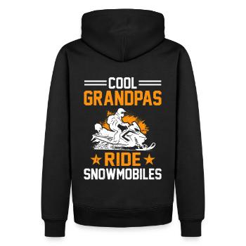 Des grands-pères cool qui conduisent des motoneiges - Sweat à capuche Premium bio Homme - noir - Dos - Nico (187cm)