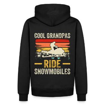 Des grands-pères cool qui conduisent des motoneiges - Sweat à capuche Premium bio Homme - noir - Dos - Nico (187cm)