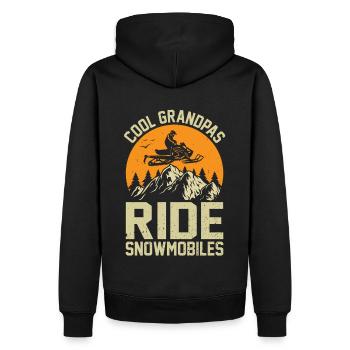 Des grands-pères cool qui conduisent des motoneiges - Sweat à capuche Premium bio Homme - noir - Dos - Nico (187cm)