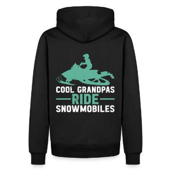 Des grands-pères cool qui conduisent des motoneiges - Sweat à capuche Premium bio Homme - noir - Dos - Nico (187cm)