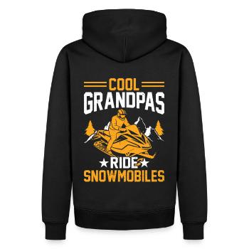 Des grands-pères cool qui conduisent des motoneiges - Sweat à capuche Premium bio Homme - noir - Dos - Nico (187cm)