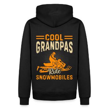 Des grands-pères cool qui conduisent des motoneiges - Sweat à capuche Premium bio Homme - noir - Dos - Nico (187cm)