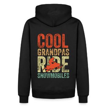 Des grands-pères cool qui conduisent des motoneiges - Sweat à capuche Premium bio Homme - noir - Dos - Nico (187cm)