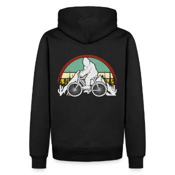 Bigfoot Mountain Bike – Fun MTB Design - Men’s Premium Organic Hoodie - black - Back - Nico (187cm)