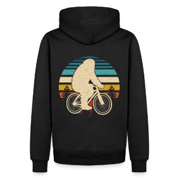 Bigfoot Mountain Bike – Fun MTB Design - Men’s Premium Organic Hoodie - black - Back - Nico (187cm)