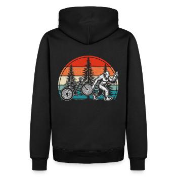 Bigfoot Mountain Bike – Fun MTB Design - Men’s Premium Organic Hoodie - black - Back - Nico (187cm)