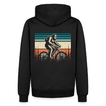 Bigfoot Mountain Bike – Fun MTB Design - Men’s Premium Organic Hoodie - black - Back - Nico (187cm)