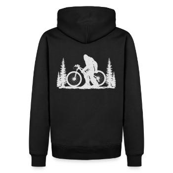 Bigfoot Mountain Bike – Fun MTB Design - Men’s Premium Organic Hoodie - black - Back - Nico (187cm)
