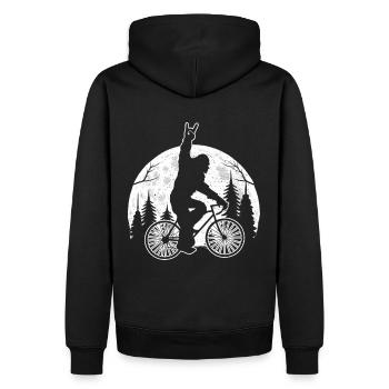 Bigfoot Mountain Bike – Fun MTB Design - Men’s Premium Organic Hoodie - black - Back - Nico (187cm)