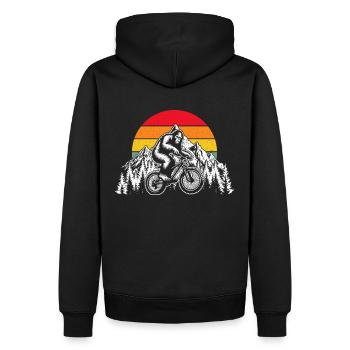 Bigfoot Mountain Bike – Fun MTB Design - Men’s Premium Organic Hoodie - black - Back - Nico (187cm)