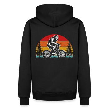 Bigfoot Mountain Bike – Fun MTB Design - Men’s Premium Organic Hoodie - black - Back - Nico (187cm)