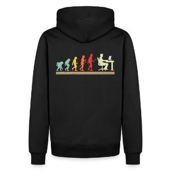 Evolution to computer programmer - Men’s Premium Organic Hoodie - black - Back - Nico (187cm)