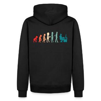 Evolution of Man – Computer Programmer - Men’s Premium Organic Hoodie - black - Back - Nico (187cm)