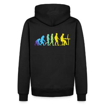 Evolution to computer programmer - Men’s Premium Organic Hoodie - black - Back - Nico (187cm)
