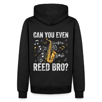 Chemise de saxophone amusante - Pouvez-vous même Reed Bro ? - Sweat à capuche Premium bio Homme - noir - Dos - Nico (187cm)