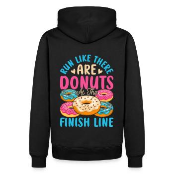 Lustiges Laufshirt Donut Motivation Joggen Sport - Männer Premium Bio Hoodie - Schwarz - Hinten - Nico (187cm)