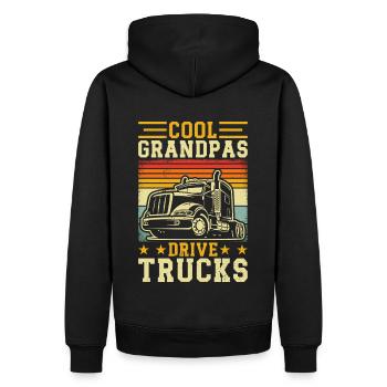 Cool grandpas drive trucks – truck drivers - Men’s Premium Organic Hoodie - black - Back - Nico (187cm)