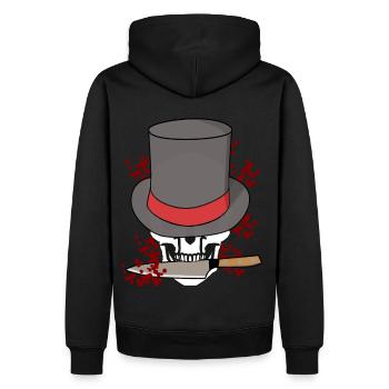 Totenkopf Killer Messer Halloween Horror Tod Mafia - Männer Premium Bio Hoodie - Schwarz - Hinten - Nico (187cm)