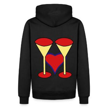 Gläser Erfolg Erfolgreich Gewinner Alkohol Sekt - Männer Premium Bio Hoodie - Schwarz - Hinten - Nico (187cm)