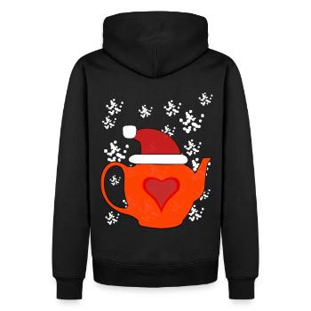 Heure d’hiver Thé Neige Théière Boisson Noël - Sweat à capuche Premium bio Homme - noir - Dos - Nico (187cm)