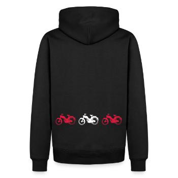 Cyclomoteur Vintage MV50 - Sweat à capuche Premium bio Homme - noir - Dos - Nico (187cm)