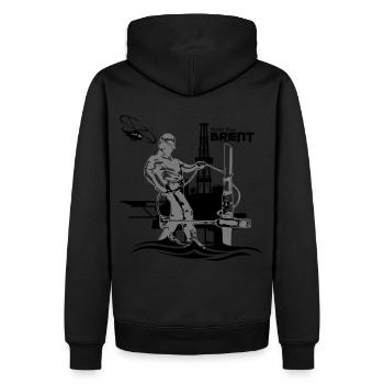 Oil Rig Brent Oil Field North Sea Aberdeen - Men’s Premium Organic Hoodie - black - Back - Nico (187cm)