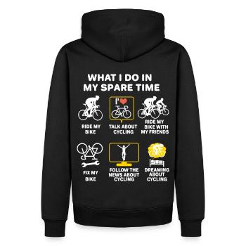 Cyclisme cyclisme passion cyclisme humour cadeau - Sweat à capuche Premium bio Homme - noir - Dos - Nico (187cm)