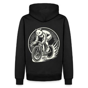Chats Vélo Design pour Femmes Avec Humour - Sweat à capuche Premium bio Homme - noir - Dos - Nico (187cm)