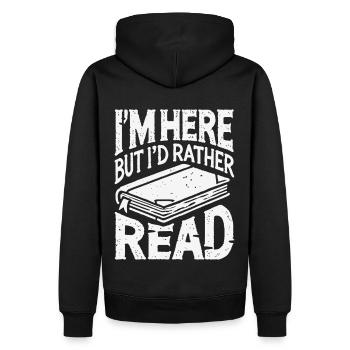 Dicton amusant pour les amateurs de livres dans le style rétro - Sweat à capuche Premium bio Homme - noir - Dos - Nico (187cm)