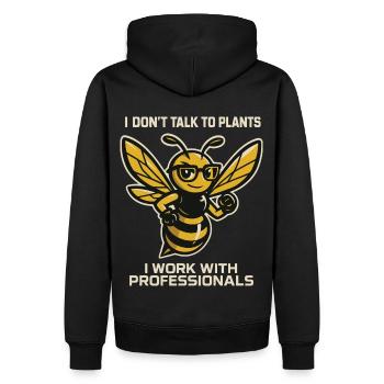 Bienen Imker Honig I Don’t Talk To Plants - Männer Premium Bio Hoodie - Schwarz - Hinten - Nico (187cm)