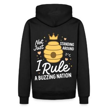 Not Just Standing Around I Rule A Buzzing Nation - Men’s Premium Organic Hoodie - black - Back - Nico (187cm)