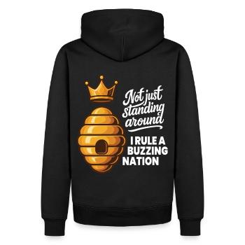 Pas seulement rester là, je dirige une nation en effervescence - Sweat à capuche Premium bio Homme - noir - Dos - Nico (187cm)