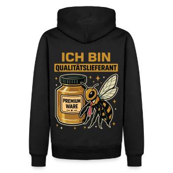 Je suis fournisseur de qualité abeille apiculteur miel - Sweat à capuche Premium bio Homme - noir - Dos - Nico (187cm)