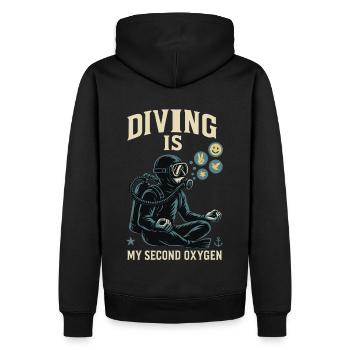 Diving is my second oxygen ocean diver - Men’s Premium Organic Hoodie - black - Back - Nico (187cm)