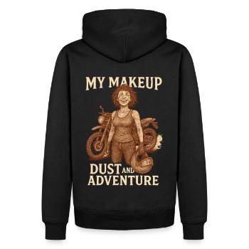 My Makeup Dust And Adventure Motorcycle Biker - Men’s Premium Organic Hoodie - black - Back - Nico (187cm)