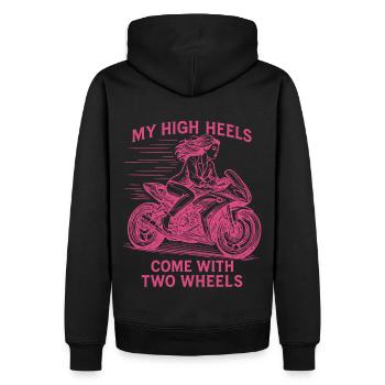 Mes talons hauts sont équipés de deux roues - Sweat à capuche Premium bio Homme - noir - Dos - Nico (187cm)