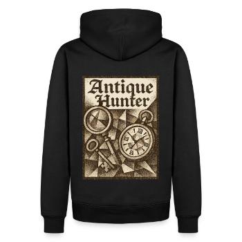 Antique Hunter Vintage Flohmärkte Kunst - Männer Premium Bio Hoodie - Schwarz - Hinten - Nico (187cm)