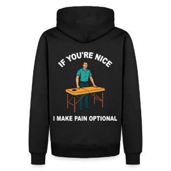 Kinésithérapeute quand vous êtes gentil Humour Dire - Sweat à capuche Premium bio Homme - noir - Dos - Nico (187cm)