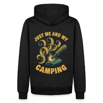 Seuls moi et mon préparateur de camping survivons - Sweat à capuche Premium bio Homme - noir - Dos - Nico (187cm)