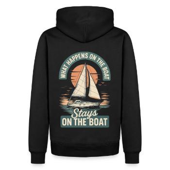 What happens on the boat humorous captain - Men’s Premium Organic Hoodie - black - Back - Nico (187cm)