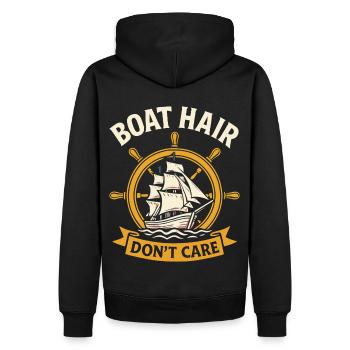 Boot Hair Don’t Care Dicton drôle - Sweat à capuche Premium bio Homme - noir - Dos - Nico (187cm)
