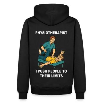 Physiothérapie Dicton amusant de physiothérapeute - Sweat à capuche Premium bio Homme - noir - Dos - Nico (187cm)