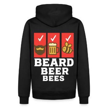 Bienen Imker Beard Beer Bees Honig Bienen - Männer Premium Bio Hoodie - Schwarz - Hinten - Nico (187cm)
