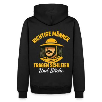 Abeilles Apiculteur Vrai Hommes Porter Voile - Sweat à capuche Premium bio Homme - noir - Dos - Nico (187cm)