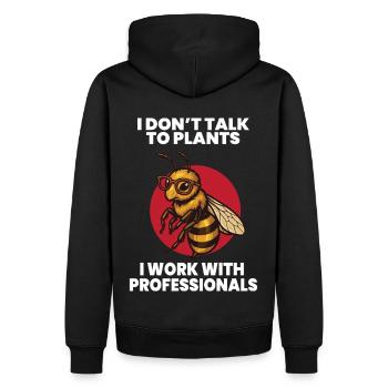 Bees Beekeeper Honey Talking to Bee - Men’s Premium Organic Hoodie - black - Back - Nico (187cm)
