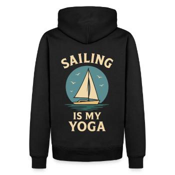 Segeln Ist Mein Yoga Kapitän Boot Nautisch - Männer Premium Bio Hoodie - Schwarz - Hinten - Nico (187cm)