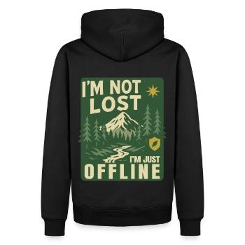 Ich Bin Nicht Verloren, Ich Bin Nur Offline - Männer Premium Bio Hoodie - Schwarz - Hinten - Nico (187cm)