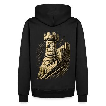 Chess Player Tower Chess Pieces Chessboard - Men’s Premium Organic Hoodie - black - Back - Nico (187cm)