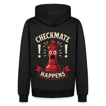 Checkmate Happens Chess Player Board Game - Men’s Premium Organic Hoodie - black - Back - Nico (187cm)